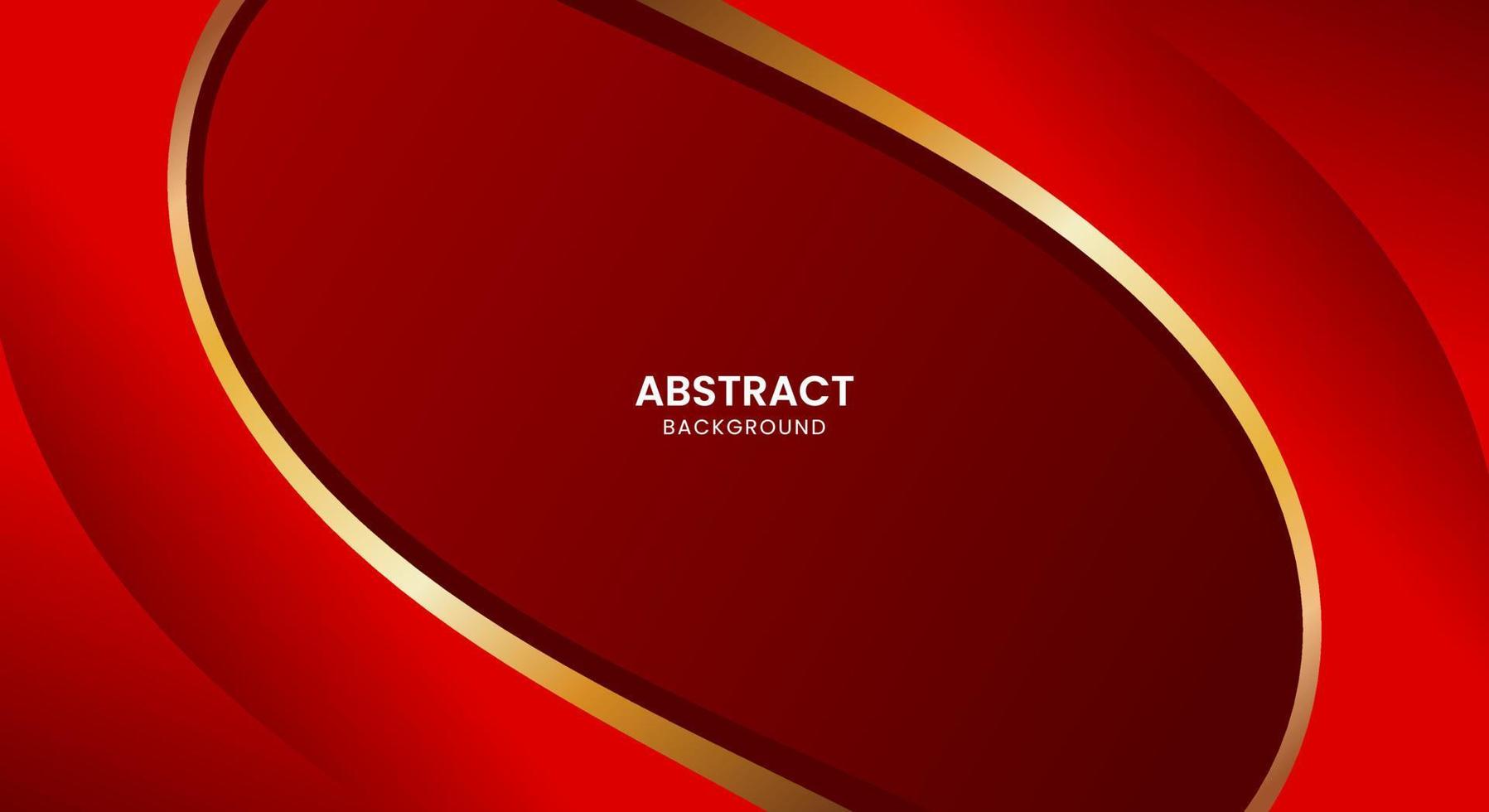 Abstract red with golden line background vector