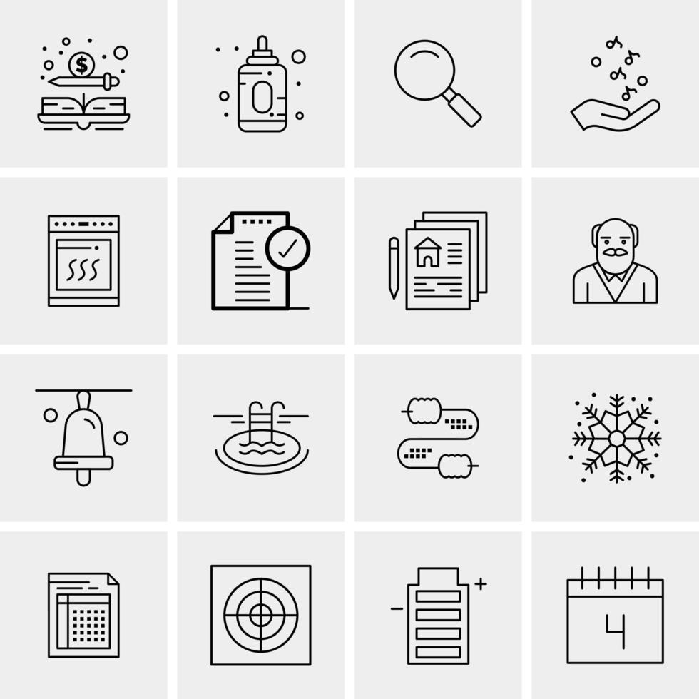 16 iconos universales de negocios vector ilustración de icono creativo para usar en proyectos relacionados con la web y dispositivos móviles