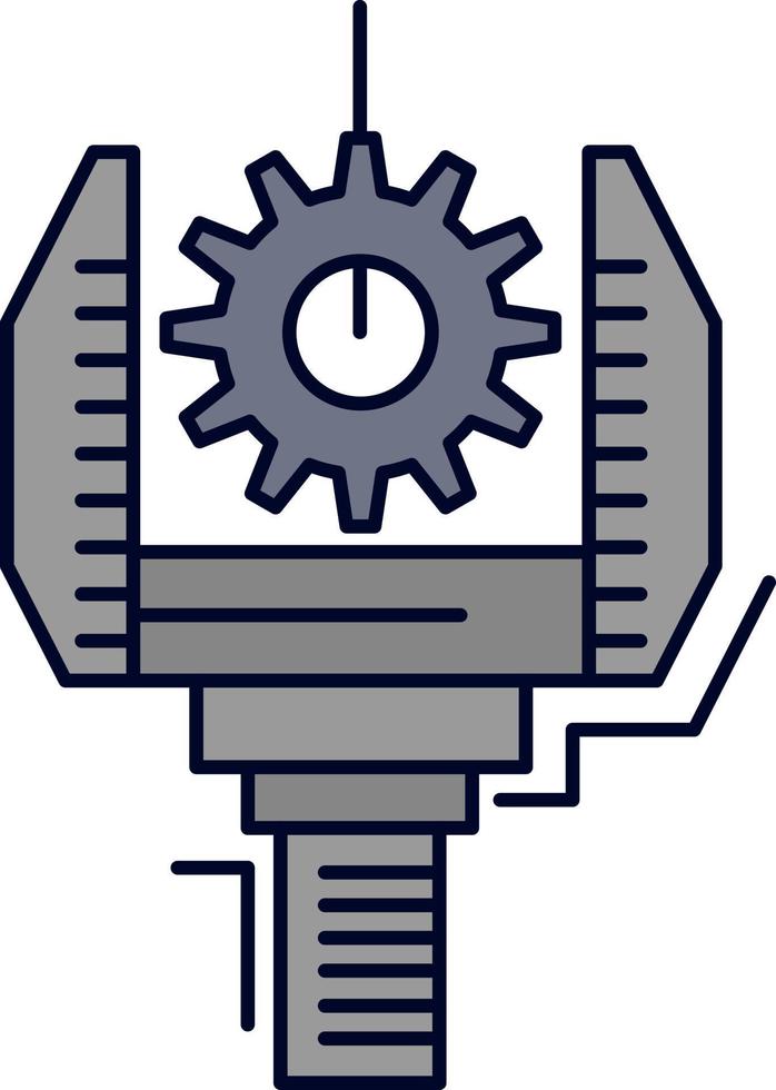 Automation industry machine production robotics Flat Color Icon Vector