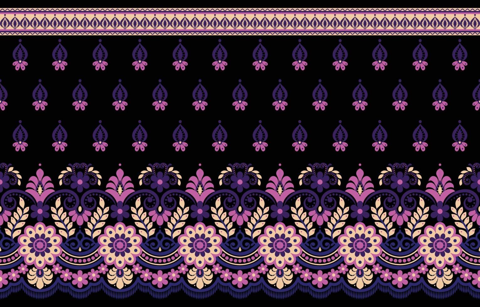 Geometric ethnic oriental pattern traditional Design for background,carpet,wallpaper,clothing,wrapping,Batik,fabric,Vector illustration embroidery style. vector