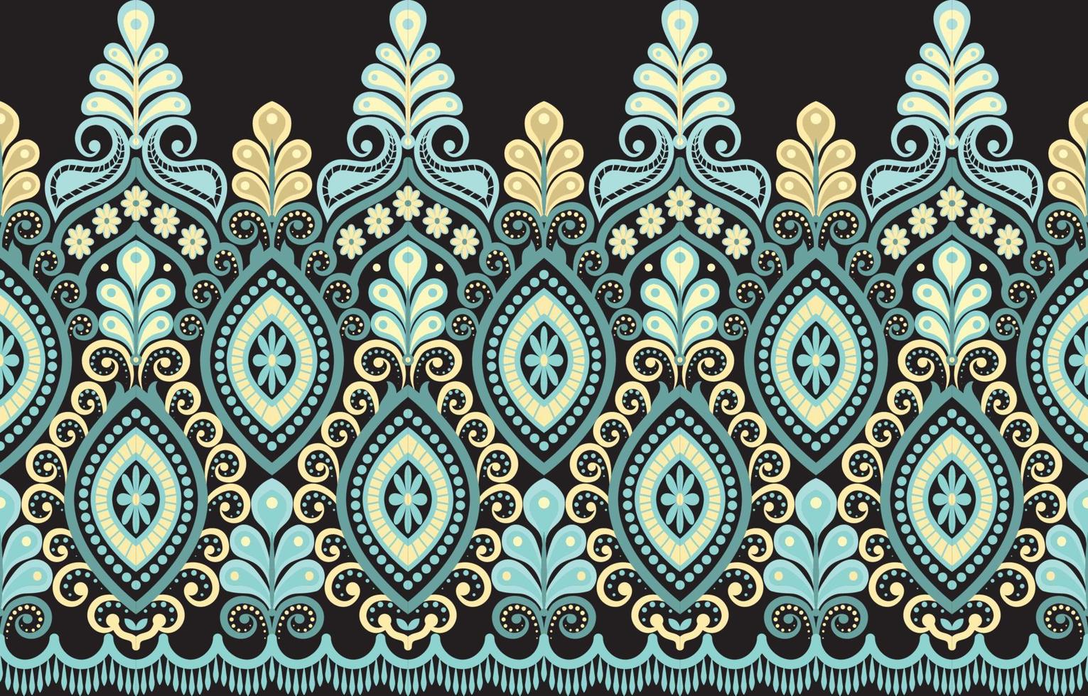 diseño tradicional geométrico étnico oriental para fondo, alfombra, papel pintado, ropa, envoltura, batik, tela, estilo de bordado de ilustración vectorial. vector
