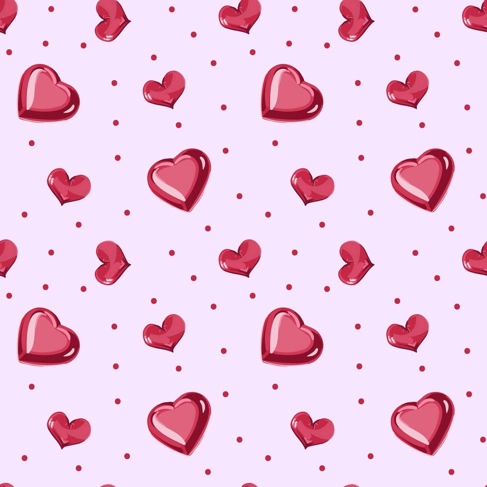 Heart shaped cookies seamless pattern for valentine s day. Pattern for Wrapping paper, postcards, textiles, wallpapers, fabrics, etc. Cartoon style, vector illustration.
