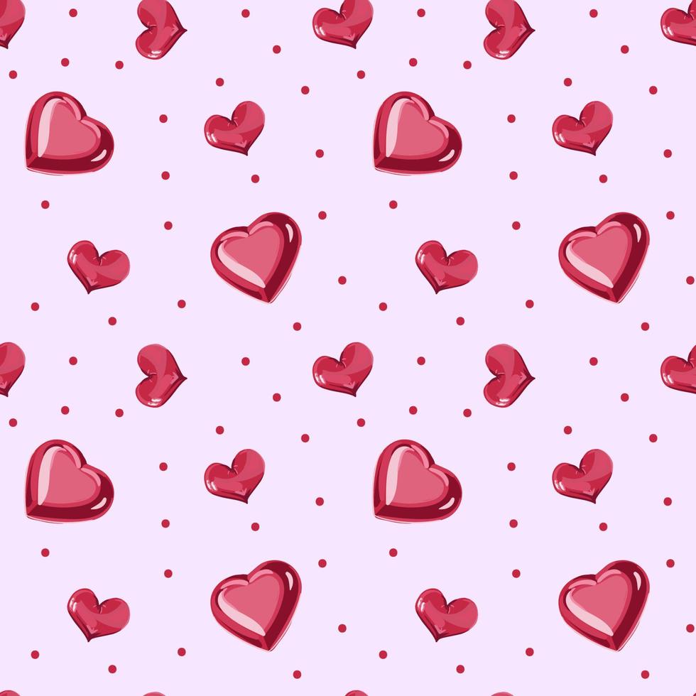 Heart shaped cookies seamless pattern for valentine s day. Pattern for Wrapping paper, postcards, textiles, wallpapers, fabrics, etc. Cartoon style, vector illustration.