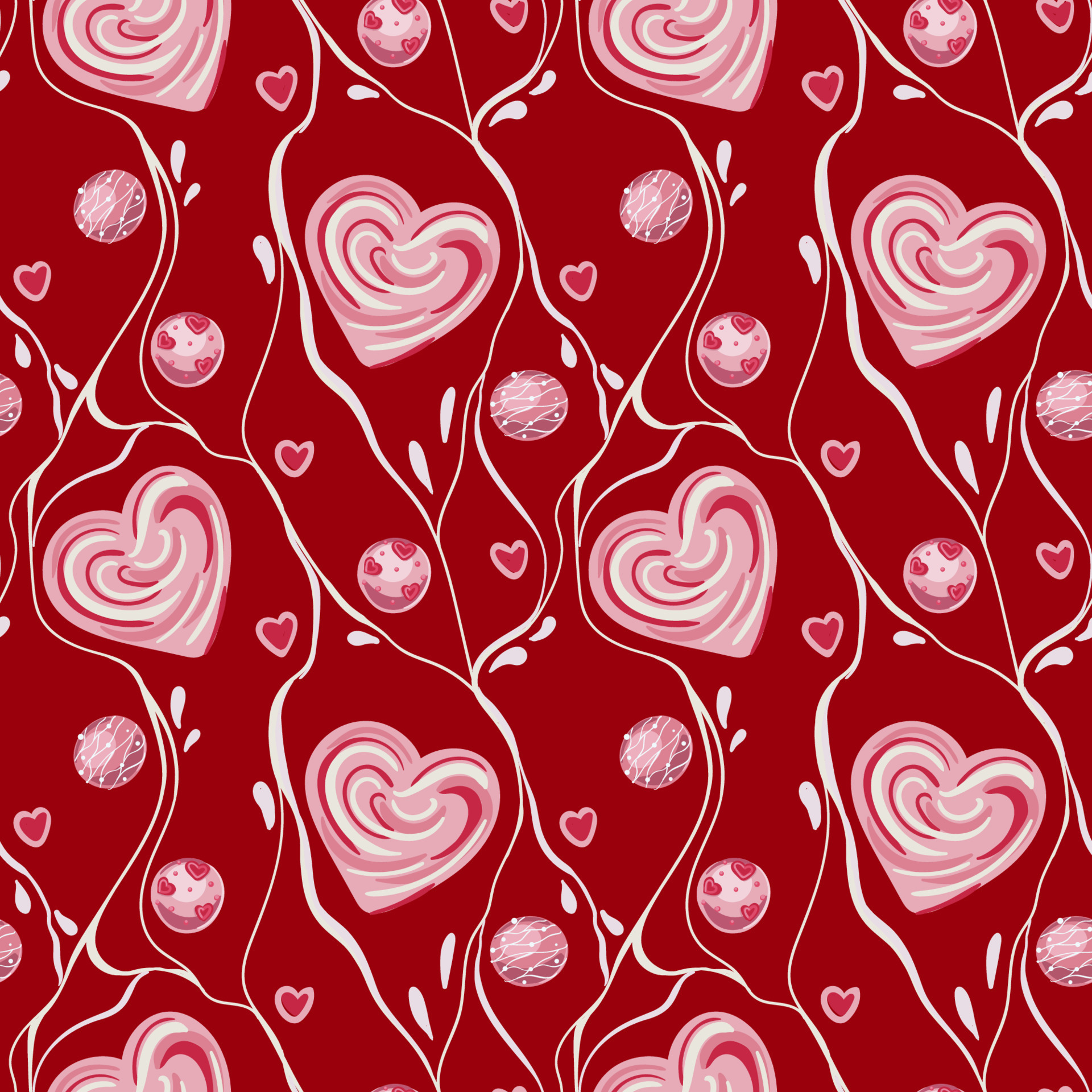 Heart shaped cookies seamless pattern for valentine s day. Pattern for  Wrapping paper, postcards, textiles, wallpapers, fabrics, etc. Cartoon  style, vector illustration. 14850589 Vector Art at Vecteezy