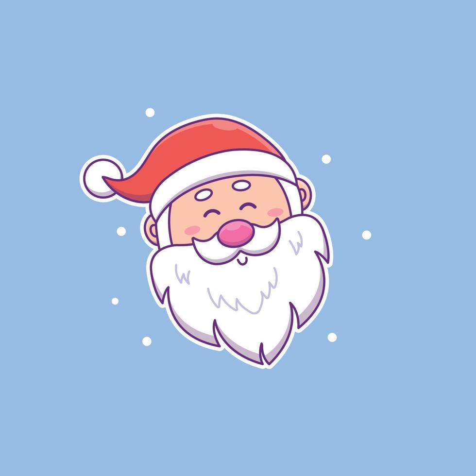 Cute dibujos animados santa claus en ilustración vectorial. vector de caracteres aislados. estilo de dibujos animados plana