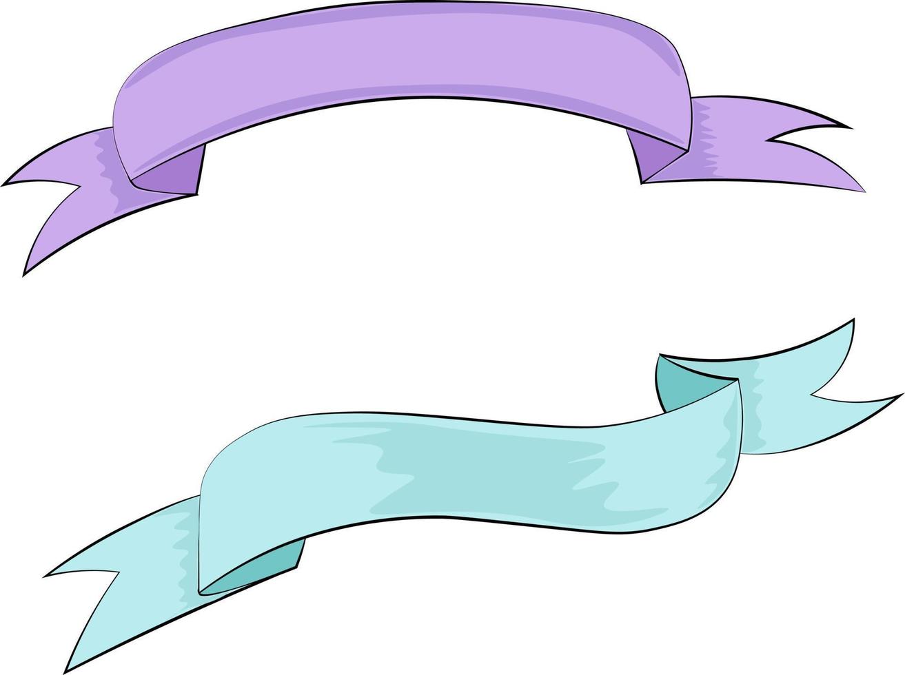 illustration of blue banner ribbon set vector