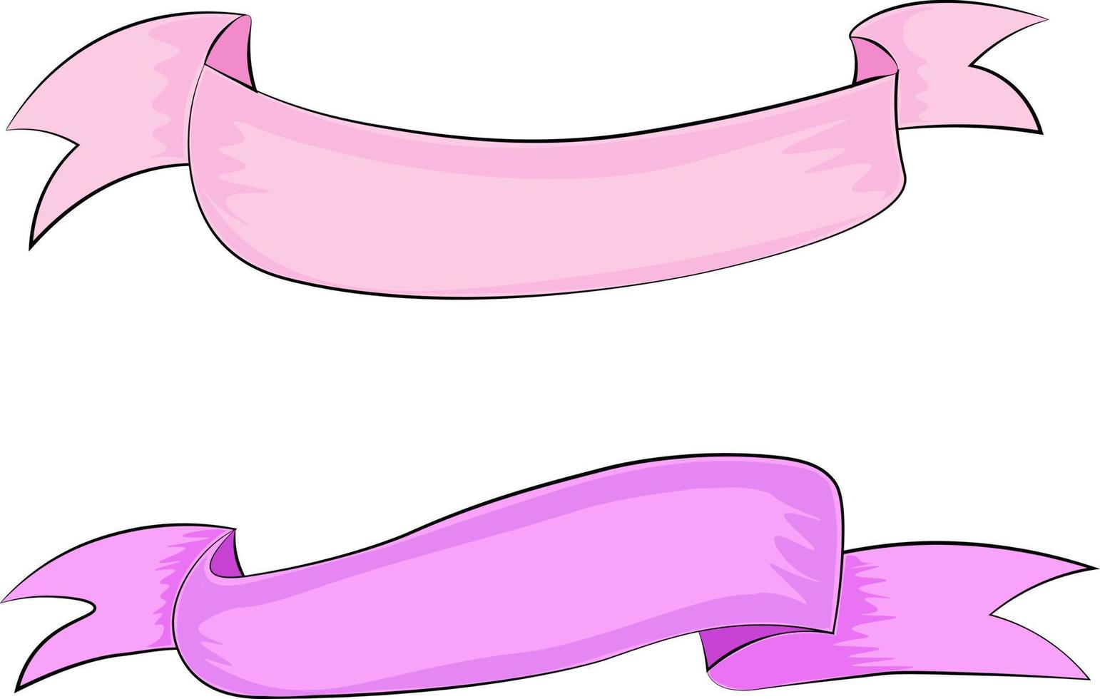 illustration of pink banner ribbon set vector