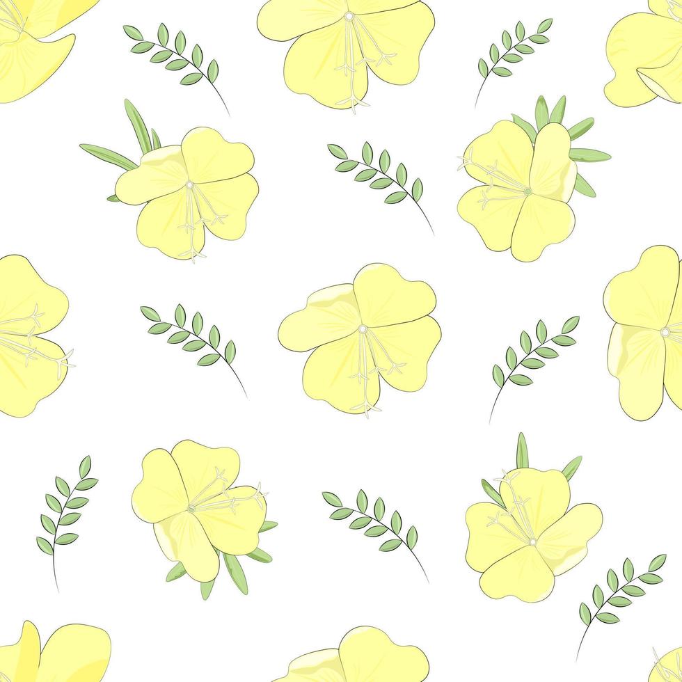 seamless pattern with yellow flowers vector