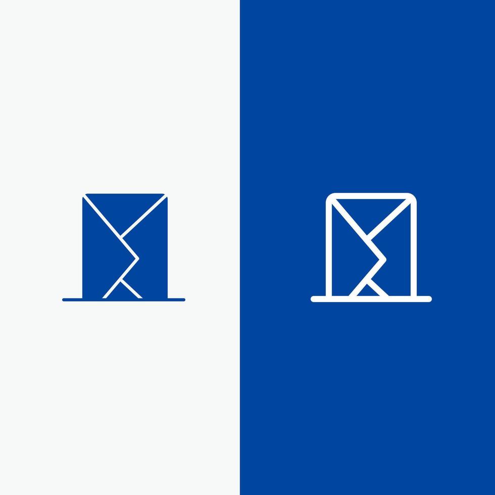 Email Envelope Mail Message Sent Line and Glyph Solid icon Blue banner Line and Glyph Solid icon Blue banner vector