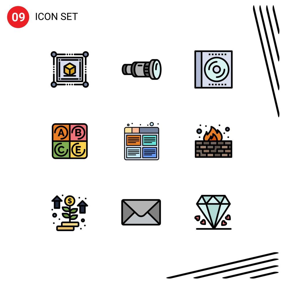 Set of 9 Modern UI Icons Symbols Signs for film health blu ray vitamin disc Editable Vector Design Elements