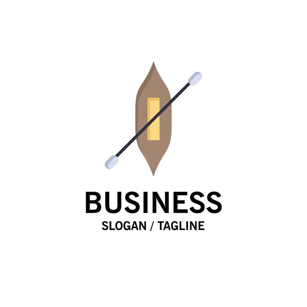 Boat Canoe Kayak Ship Business Logo Template Flat Color vector
