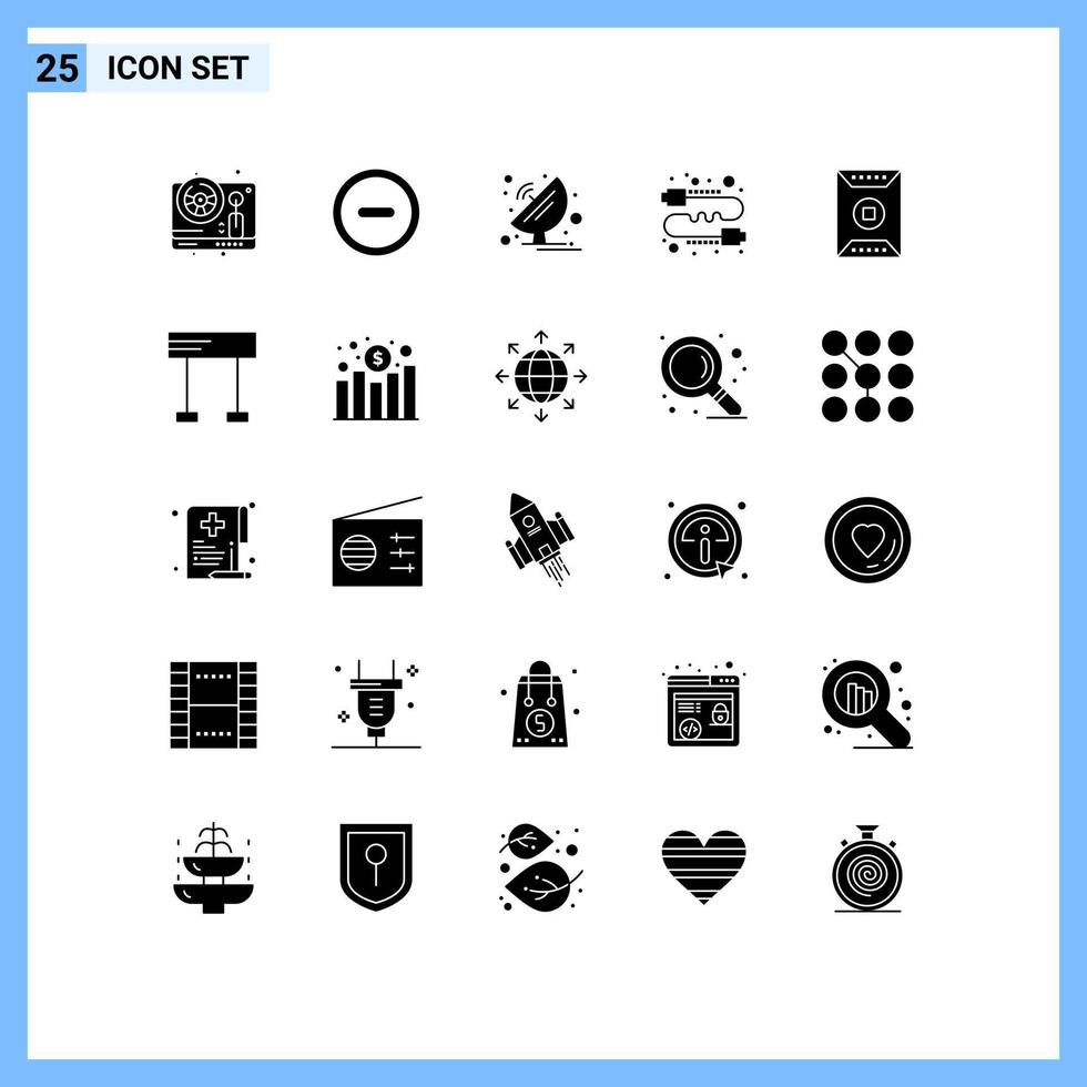Stock Vector Icon Pack of 25 Line Signs and Symbols for field gossip radar direct buzz Editable Vector Design Elements