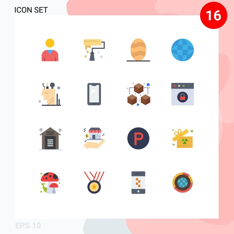 16 Creative Icons Modern Signs and Symbols of user digital bread art media player Editable Pack of Creative Vector Design Elements