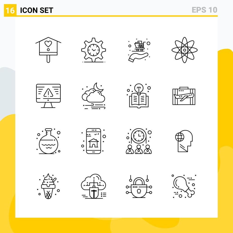 Collection of 16 Universal Line Icons. Icon Set for Web and Mobile. vector