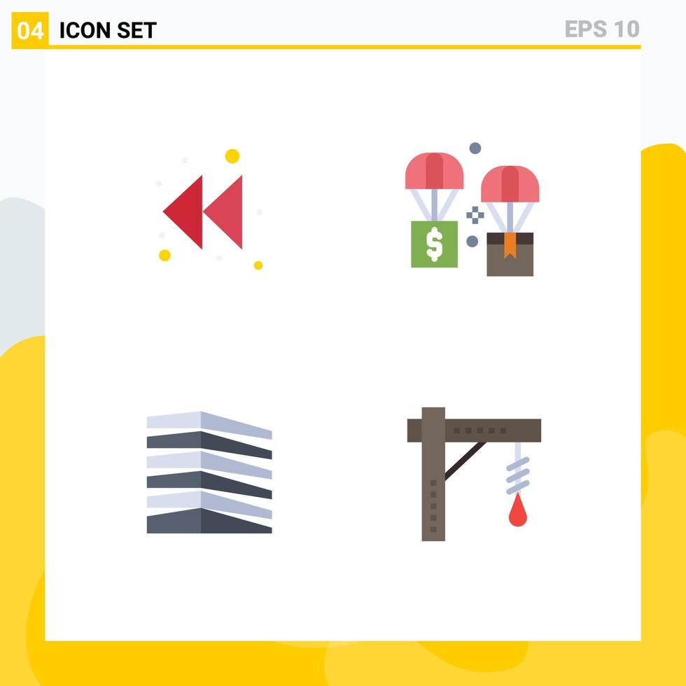 User Interface Pack of 4 Basic Flat Icons of arrow house air logistic real Editable Vector Design Elements