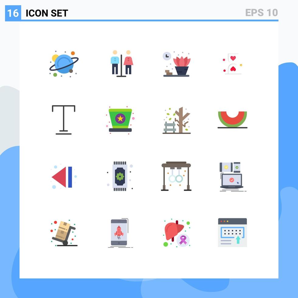 16 User Interface Flat Color Pack of modern Signs and Symbols of text waiting home hour hourglass Editable Pack of Creative Vector Design Elements