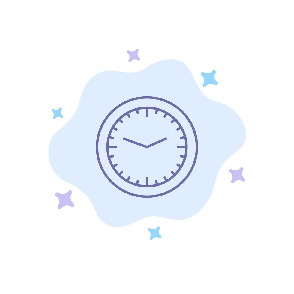 Clock Office Time Wall Watch Blue Icon on Abstract Cloud Background vector
