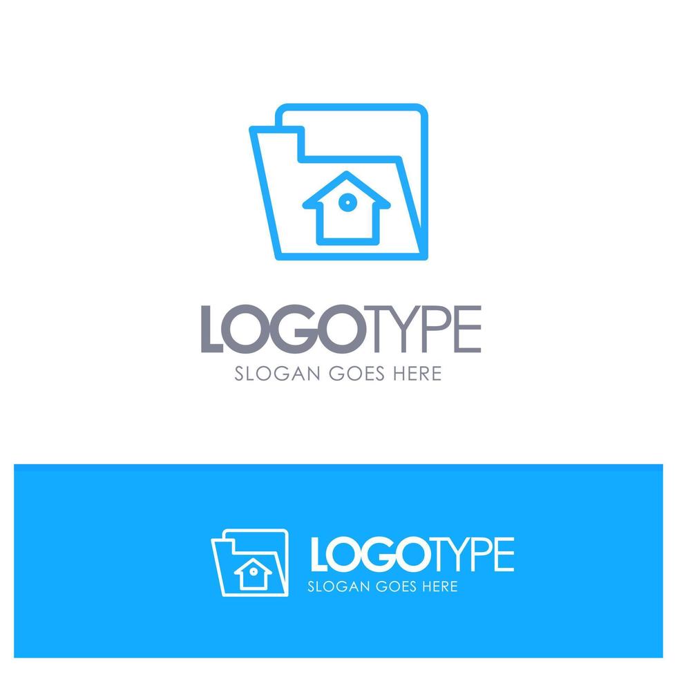 Home File Setting Service Blue Outline Logo Place for Tagline vector