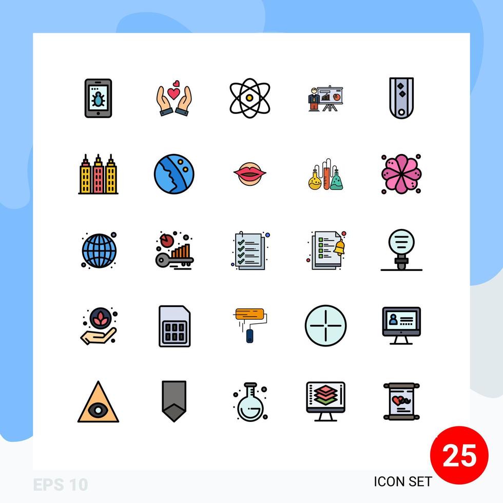 Set of 25 Modern UI Icons Symbols Signs for military diamonds education professor office Editable Vector Design Elements