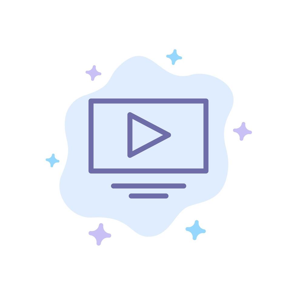 Video Play YouTube Blue Icon on Abstract Cloud Background vector