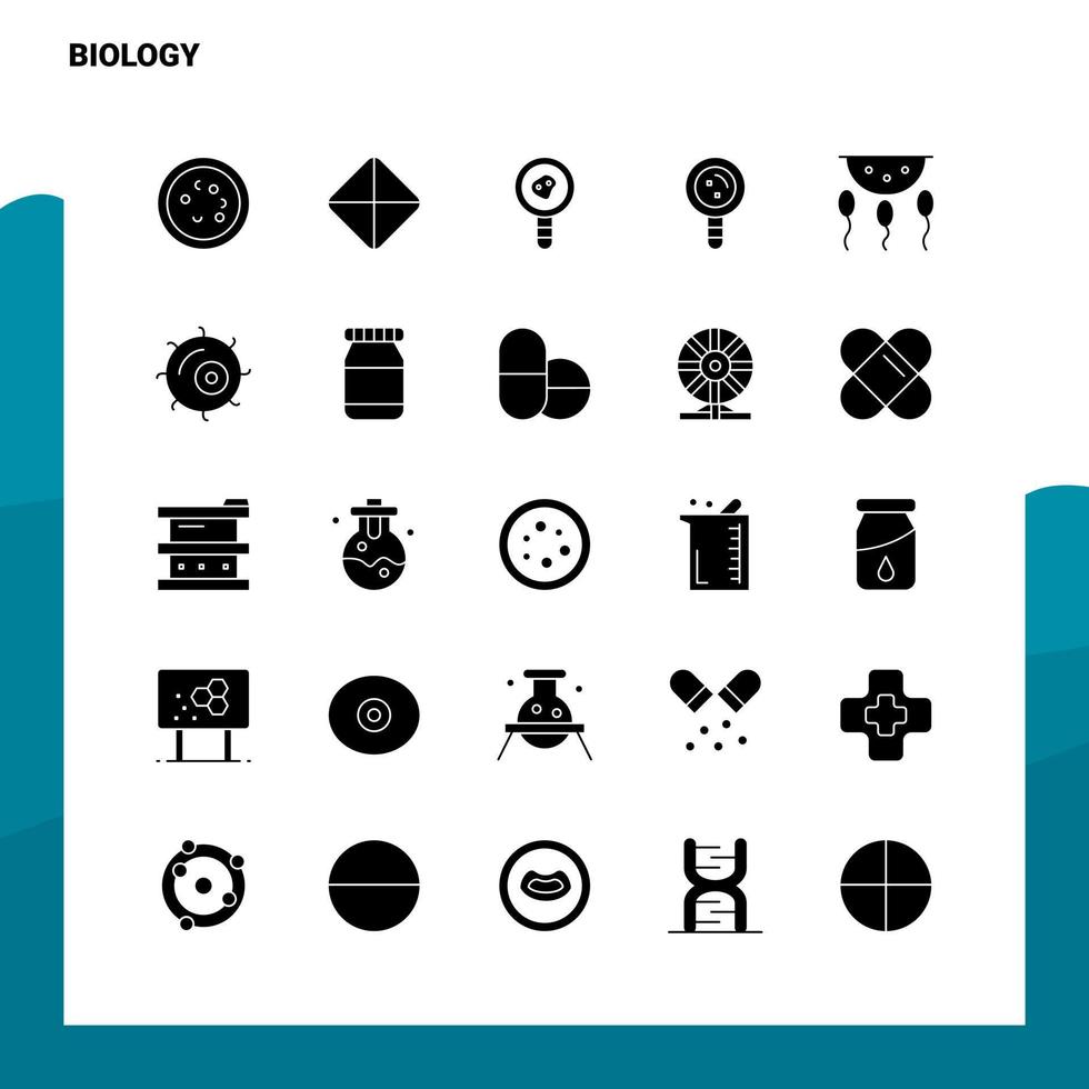 25 Biology Icon set Solid Glyph Icon Vector Illustration Template For Web and Mobile Ideas for business company