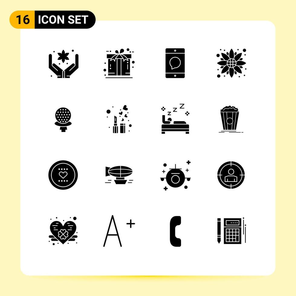 conjunto de 16 iconos de interfaz de usuario modernos símbolos signos para el deporte comunicación de acción de gracias girasol otoño elementos de diseño vectorial editables vector