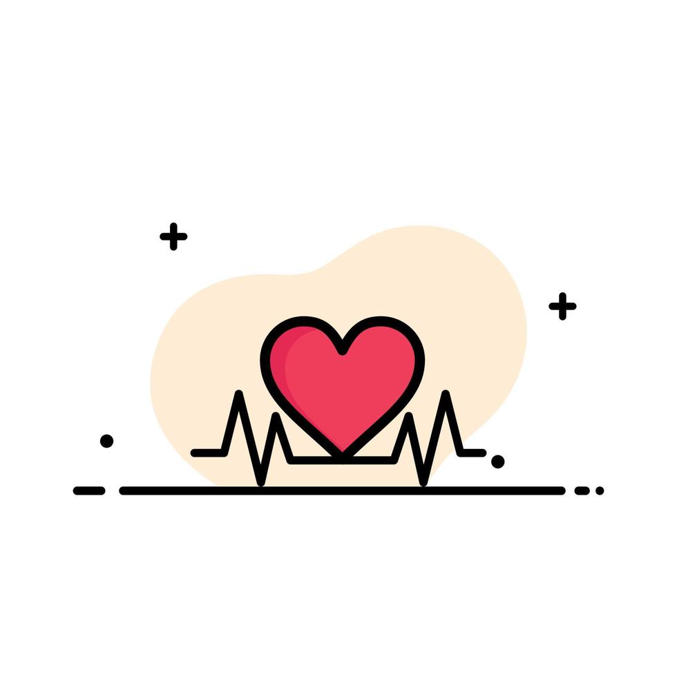 Heartbeat Love Heart Wedding  Business Flat Line Filled Icon Vector Banner Template