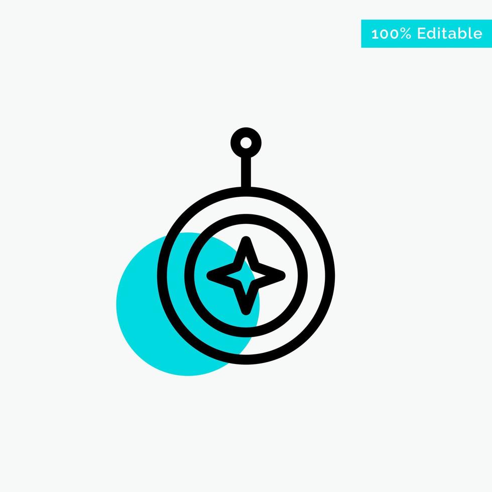 Badge Star Medal Shield Honor turquoise highlight circle point Vector icon