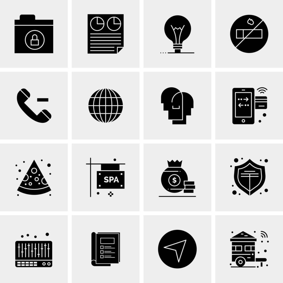 16 iconos universales de negocios vector ilustración de icono creativo para usar en proyectos relacionados con la web y dispositivos móviles