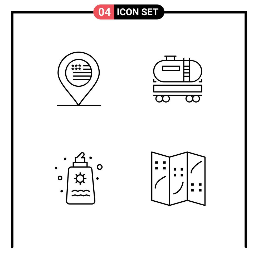 4 Universal Filledline Flat Colors Set for Web and Mobile Applications american fountain sign oil romance Editable Vector Design Elements