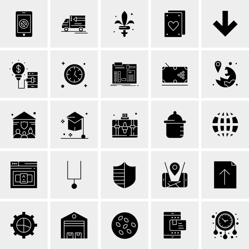 25 iconos de negocios universales vector ilustración de icono creativo para usar en proyectos relacionados con la web y dispositivos móviles