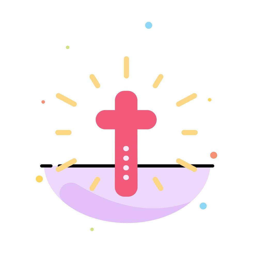 Celebration Christian Cross Easter Abstract Flat Color Icon Template vector