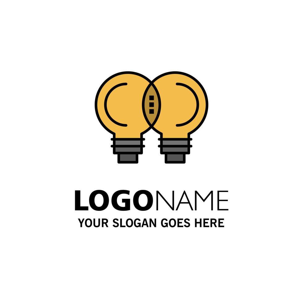 Idea Innovation Mechanic Thinking Business Logo Template Flat Color vector