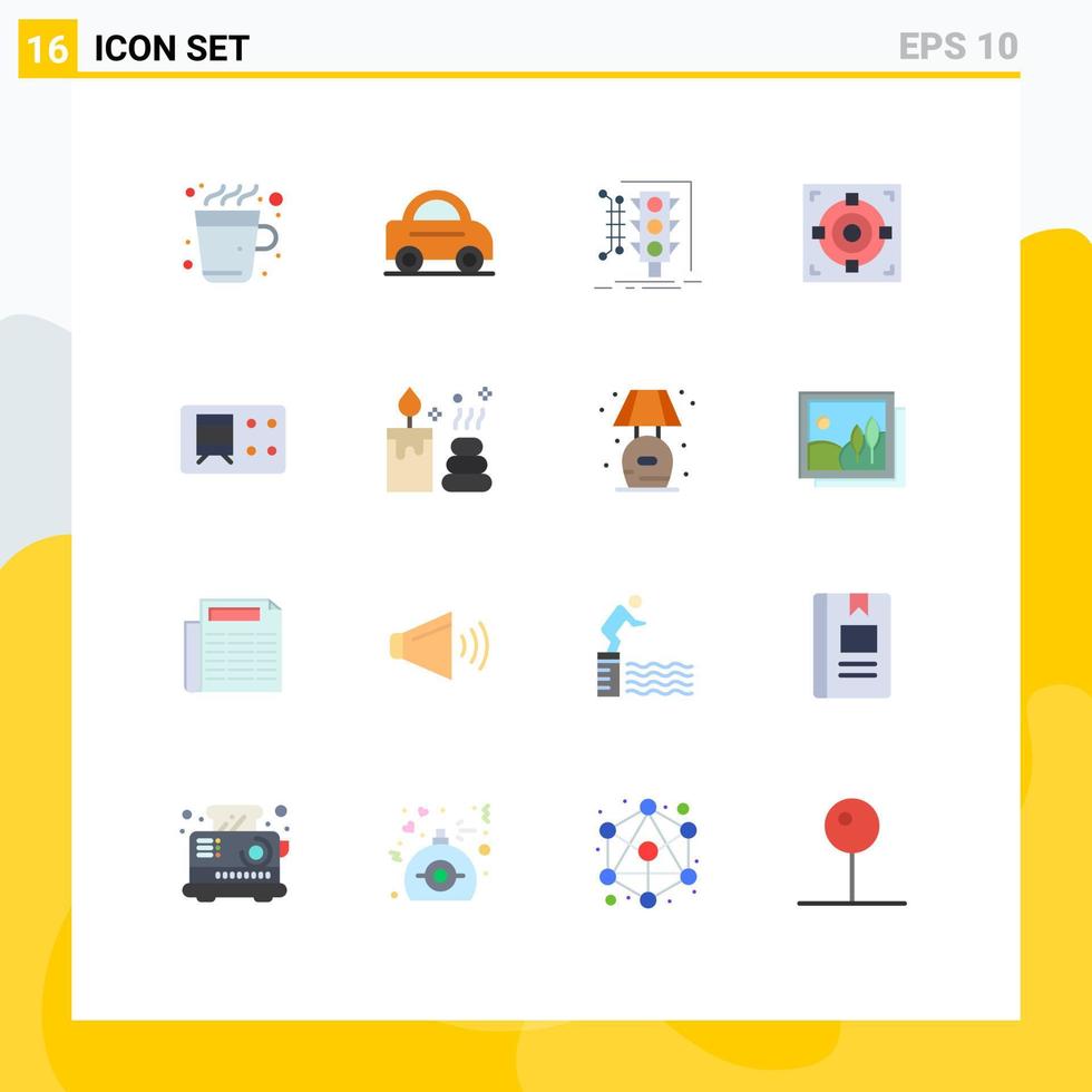 Universal Icon Symbols Group of 16 Modern Flat Colors of ticket goal management success target Editable Pack of Creative Vector Design Elements