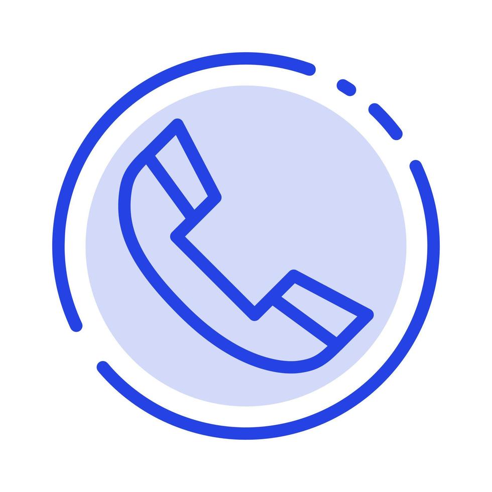 Call Phone Ring Telephone Blue Dotted Line Line Icon vector