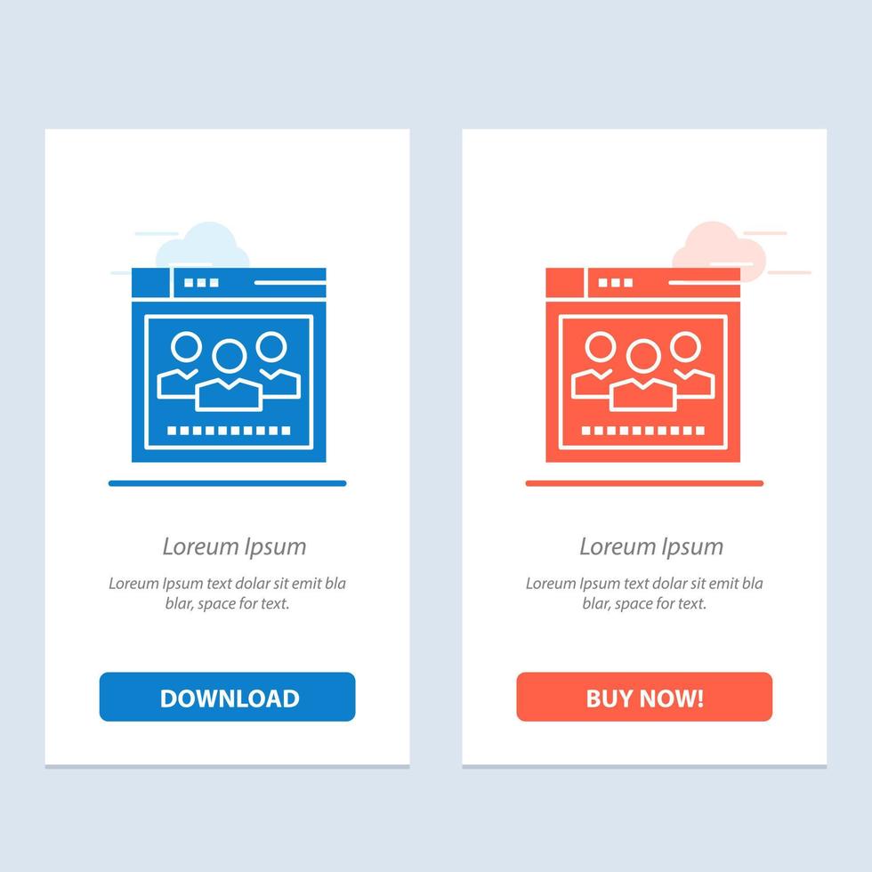 Browser Network Web Education  Blue and Red Download and Buy Now web Widget Card Template vector