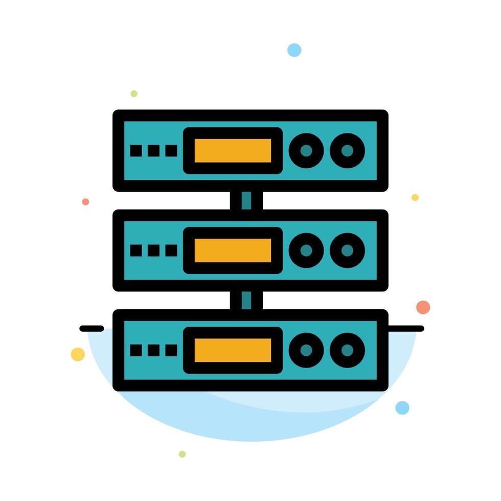 Server Data Storage Cloud Files Abstract Flat Color Icon Template vector