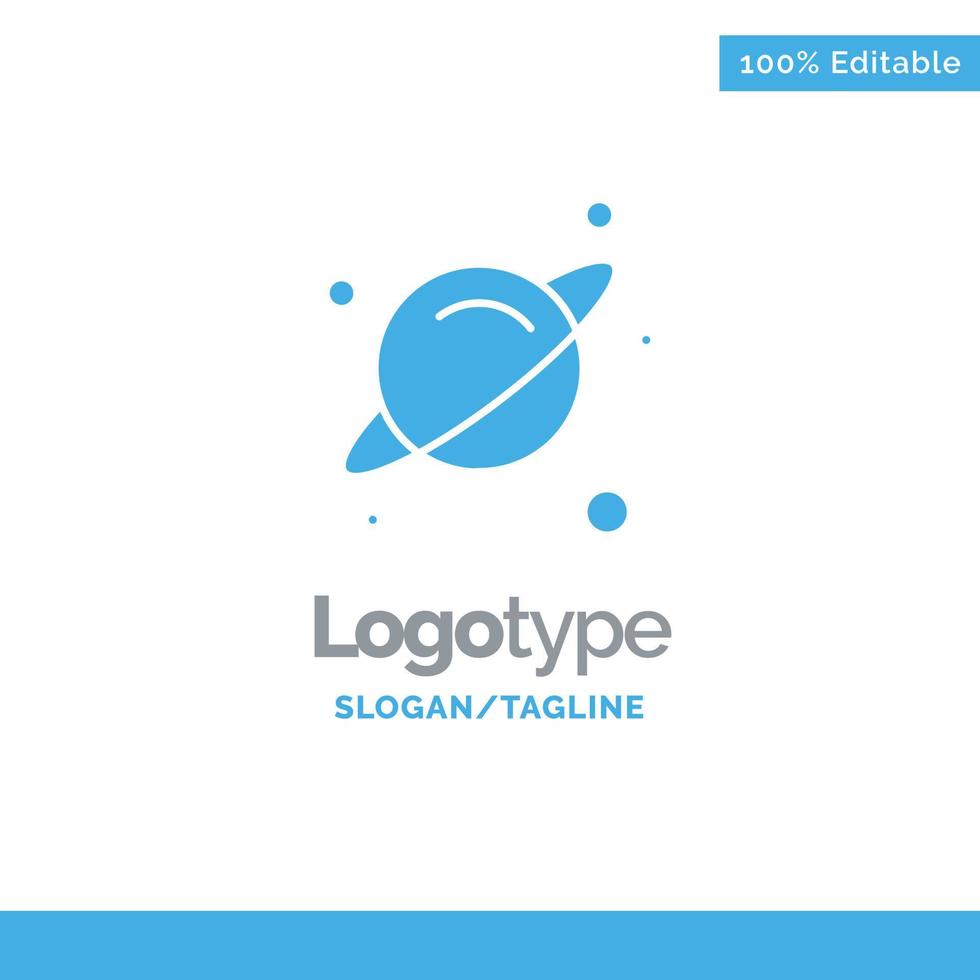 planeta ciencia espacio azul sólido logotipo plantilla lugar para eslogan vector