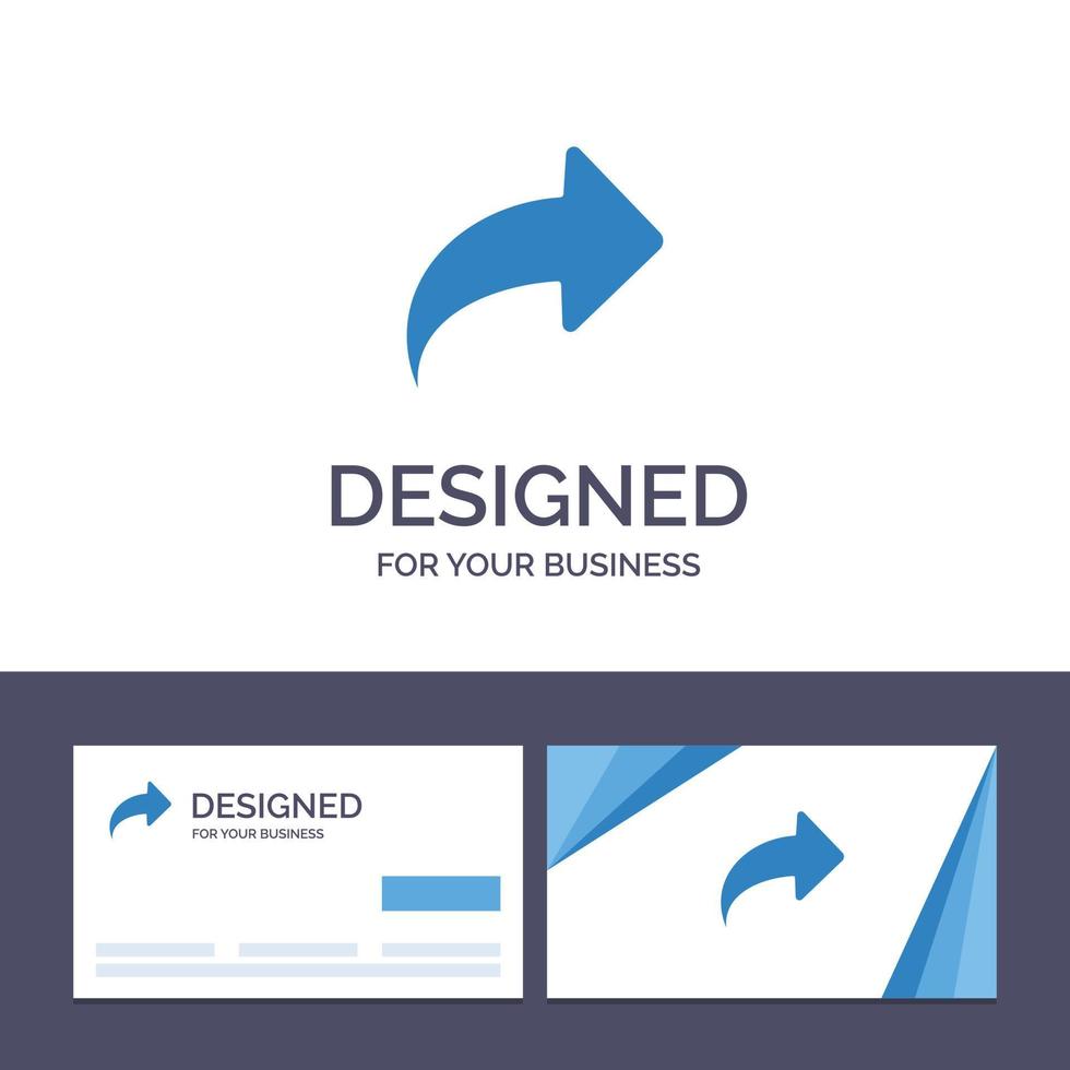 Creative Business Card and Logo template Arrow Direction Right Forward Vector Illustration