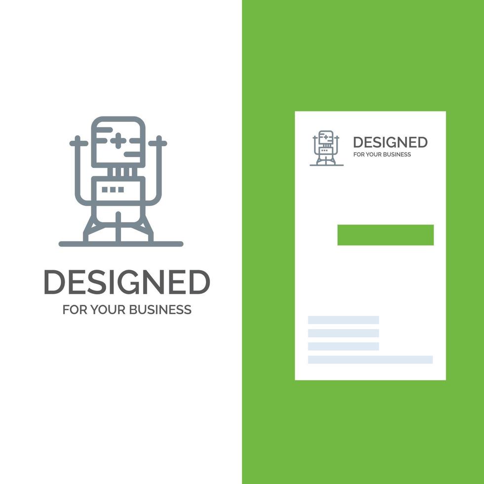 Biochip Bot Future Machine Medical Grey Logo Design and Business Card Template vector