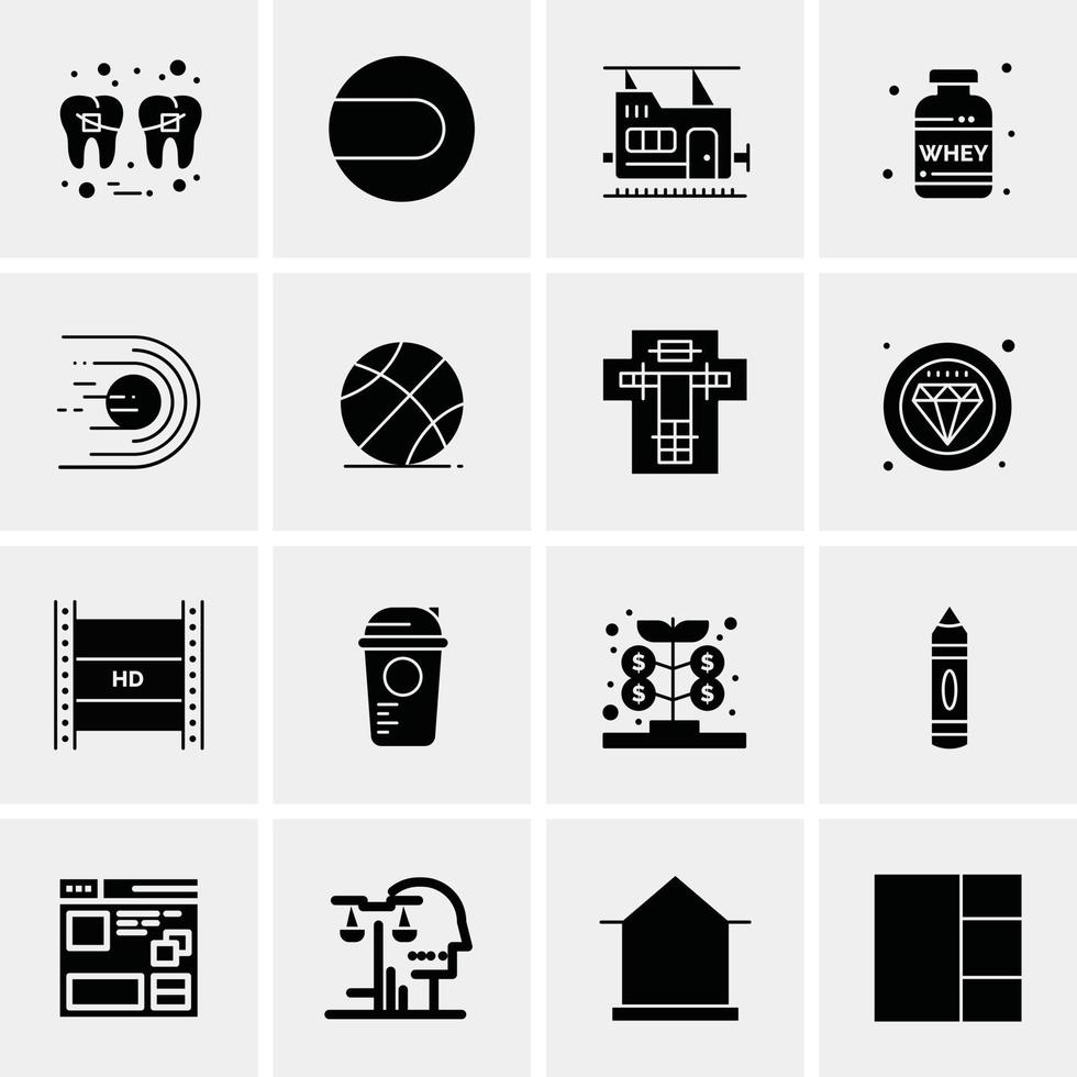 16 iconos universales de negocios vector ilustración de icono creativo para usar en proyectos relacionados con la web y dispositivos móviles