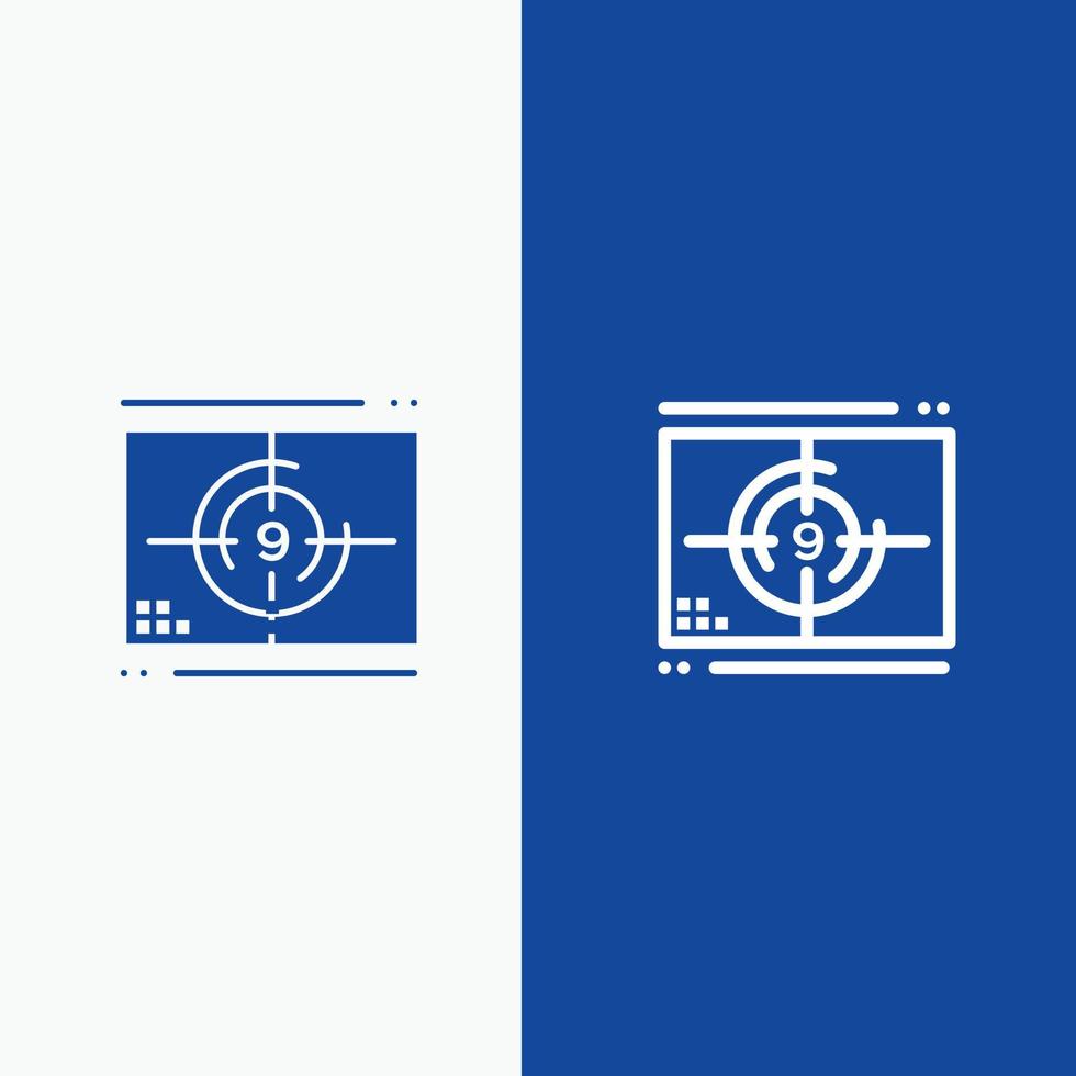 Film Movie Numbers Opening Premiere Line and Glyph Solid icon Blue banner Line and Glyph Solid icon Blue banner vector