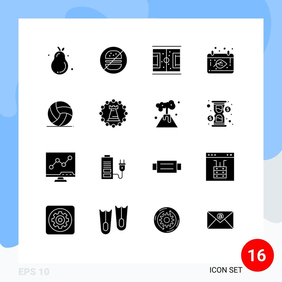 conjunto de 16 iconos modernos de la interfaz de usuario signos de símbolos para la fecha de fútbol partidos de calendario de fútbol elementos de diseño vectorial editables vector