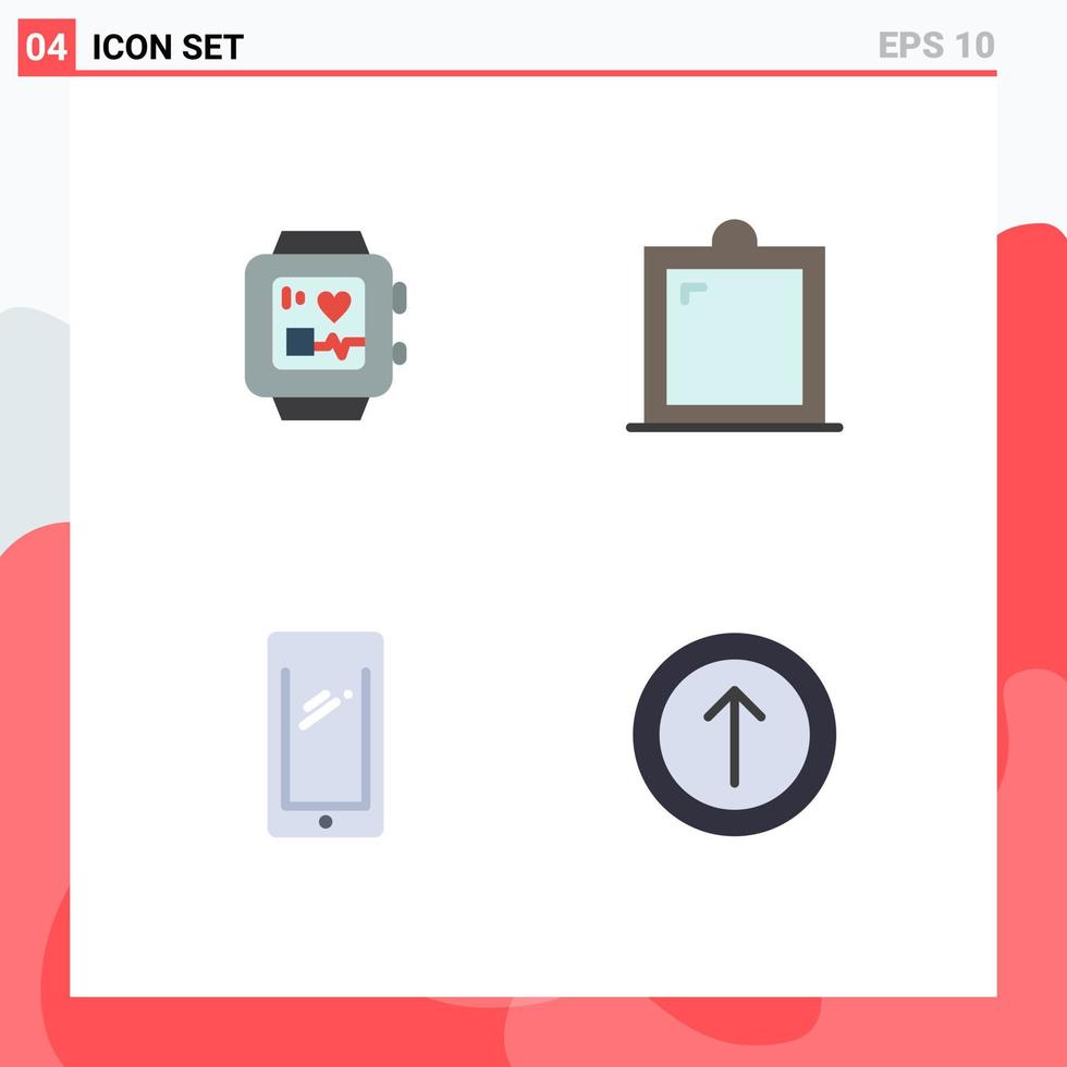 Set of 4 Commercial Flat Icons pack for medical mobile decor window iphone Editable Vector Design Elements