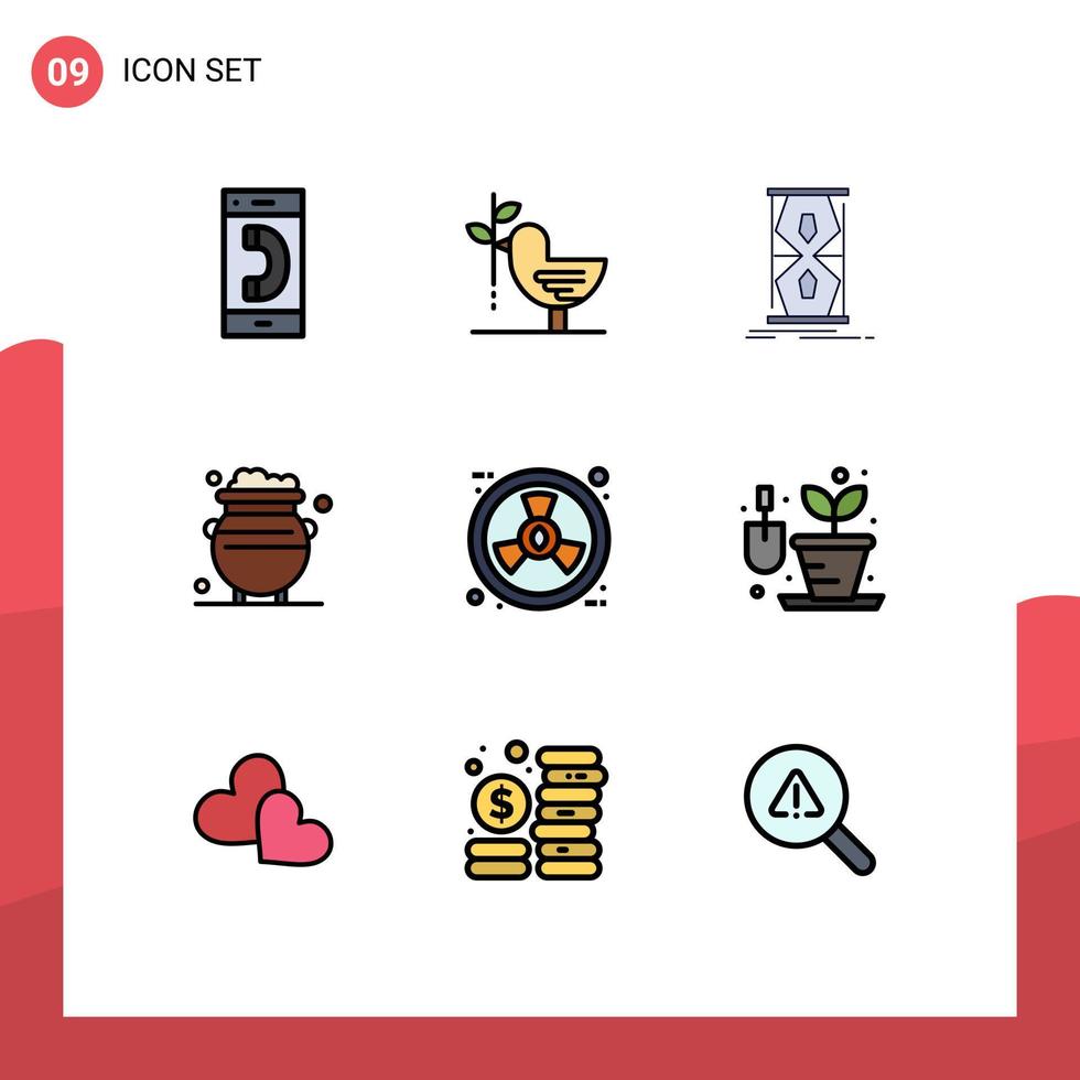 Stock Vector Icon Pack of 9 Line Signs and Symbols for luck fortune harmony time early Editable Vector Design Elements