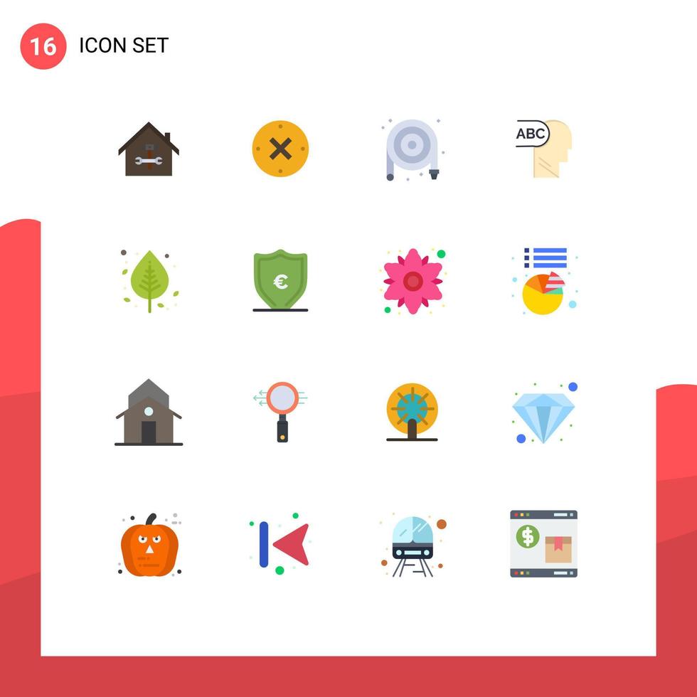 16 Thematic Vector Flat Colors and Editable Symbols of leaf autumn delete Layer plumber Editable Pack of Creative Vector Design Elements