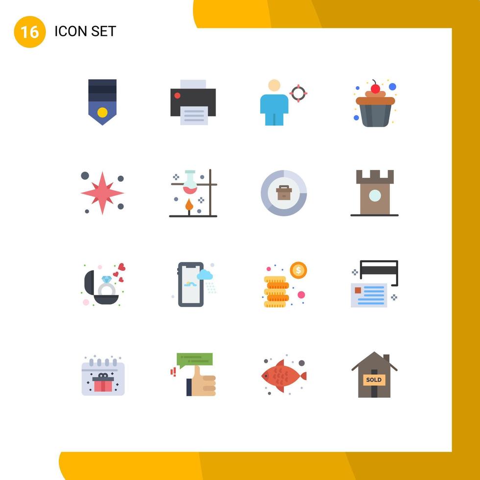 Universal Icon Symbols Group of 16 Modern Flat Colors of food cake hardware position human Editable Pack of Creative Vector Design Elements