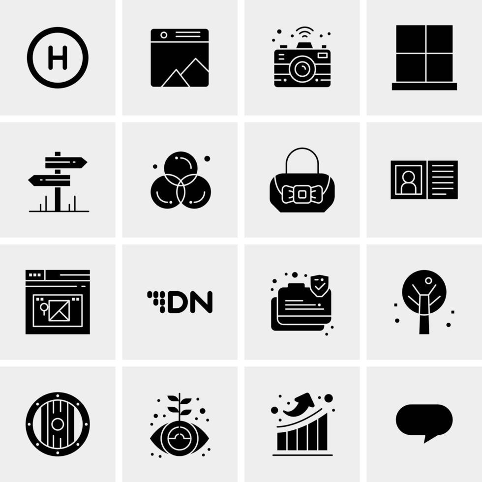 16 iconos universales de negocios vector ilustración de icono creativo para usar en proyectos relacionados con la web y dispositivos móviles