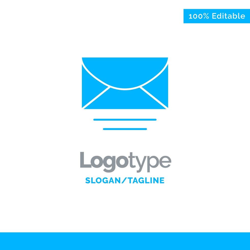 correo electrónico mensaje global azul sólido logotipo plantilla lugar para eslogan vector