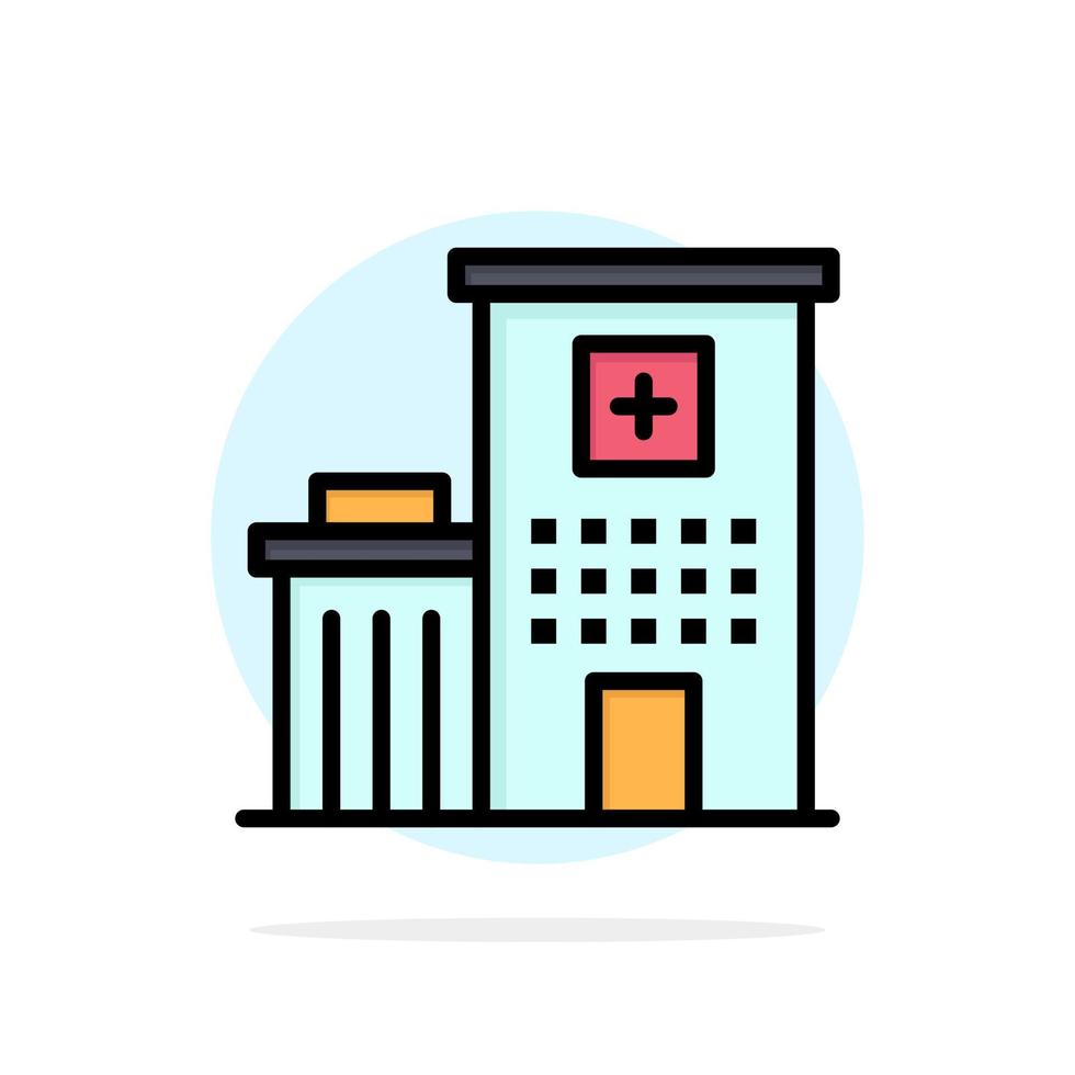 Hospital Building Clinic Medical Abstract Circle Background Flat color Icon vector